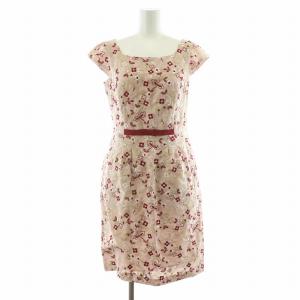 ワンピース ロング 半袖 花柄刺繍 0 ピンク OPTONA0810 /NQ