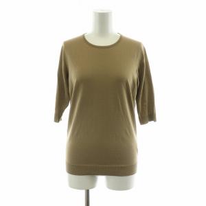 FF grace クルーネックプルオーバー ニット カットソー 半袖 36 ブラウン /NQ