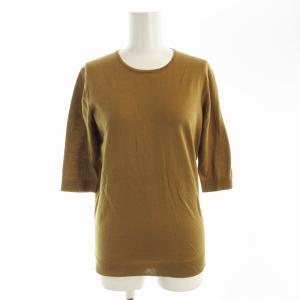 FF grace クルーネックプルオーバー ニットカットソー 五分袖 36 茶 ブラウン 19080500401010