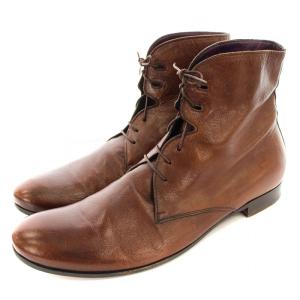 レザーブーツ レースアップ ショートブーツ 43 茶 ブラウン /G