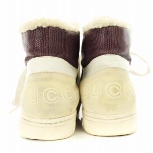 GUCCI インターロッキングG ボア ハイカット スニーカー 162680 レザー スエード GGロゴ 7.5G