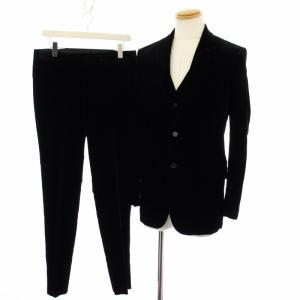 スーツ テーラードジャケット ベスト パンツ スラックス 3点セット L XL 黒 /TK