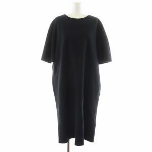 ワンピース ロング丈 半袖 ウール 38 黒 ブラック KKJWLA0021 /AN27