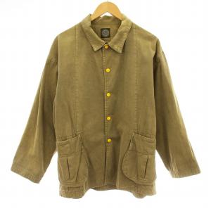 POPLIN SHIRT JACKET USED加工 S カーキ
