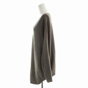 VERMEIL par iena スムースワイドVネックプルオーバー ニット セーター 長袖 F 茶 ブラウン 20080938714030