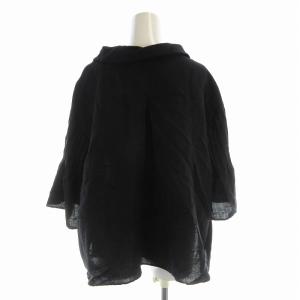 ADORE シャツ ブラウス 半袖 リネン混 38 黒 ブラック 1966-699-0715 /EE