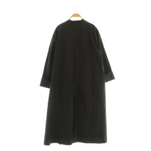 Plage 19SS ロングコート オーバーサイズ ノーカラー 38 ブラック /MY OS