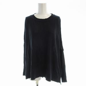 ニットカットソー 長袖 カシミヤ混 S 紺 ネイビー 23-03-04-03704TN /EE