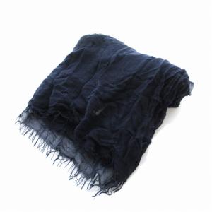 Faliero Sarti ストール シルク混 フリンジ 紺 ネイビー /EE