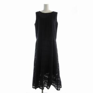ノースリーブワンピース ロング レース 38 黒 ブラック 085-54074 /EE