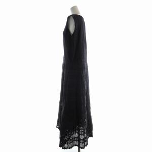 PLAIN PEOPLE ノースリーブワンピース ロング レース 38 黒 ブラック 085-54074 /EE