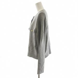 PLST メタルボタンクルーネック カーディガン L グレー 12-2403024 /AN35