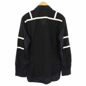 Neil Barrett シャツ ラインテープ 長袖 40 黒 白 PBCM196C /TK
