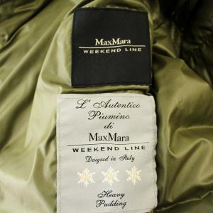 MAX MARA WEEKEND LINE ダウンジャケット 54860503 ショールカラー ブルゾン ジップアップ 40 カーキ 緑 /G