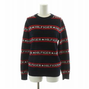 ニット セーター 長袖 ロゴ プルオーバー ゴルフ GOLF S ブラック レッド THLA349 /NQ