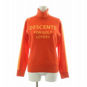 ジャガードタートルネックセーター ニット ゴルフ GOLF 長袖 S オレンジ DGWQJL07 /NQ