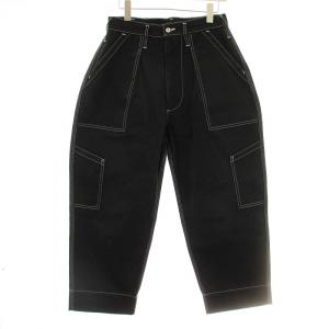 ダックコンバットパンツ 0091 テーパード クロップド ハイウエスト 1 黒 ブラック /KU