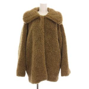 21AW クリンプファービッグカラーミディコート ボアコート アウター 茶 21-020-240-1100-4-0