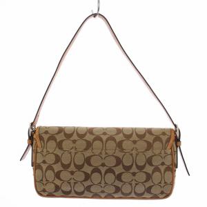 COACH シグネチャー ワンショルダーバッグ キャンバス レザー ベージュ /BM