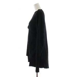 ADORE ブライトハイゲージニット アシンメトリー アシメ 長袖 切替 プルオーバー 38 ブラック 531-1170115