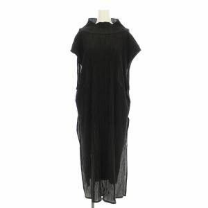 ADORE 24SS セットアップ ノースリーブ ハイネック ブラウス プリーツ ワイドパンツ 38 黒 ブラック