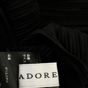 ADORE 24SS セットアップ ノースリーブ ハイネック ブラウス プリーツ ワイドパンツ 38 黒 ブラック