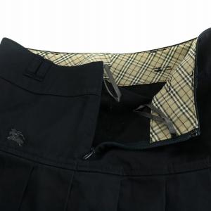 BURBERRY BLUE LABEL プリーツスカート ミニ 刺繍 36 ブラック E1S40-571-29 /NQ
