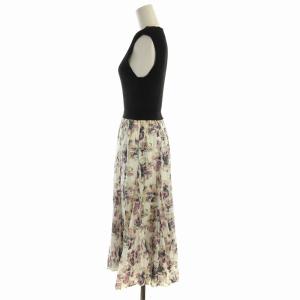 COCO DEAL ワンピース ロング ノースリーブ ニット切替 花柄 2 紫 パープル 79315387 /EE