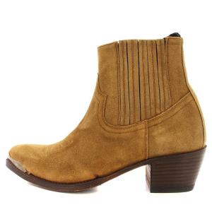 SENDRA ウエスタンブーツ ショート スエード サイドゴア 36 キャメル 茶 /G