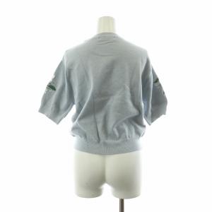 COCO DEAL ニット カットソー 半袖 刺繍 フラワーモチーフ 2 ライトブルー 77231211 /NQ