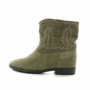 ISABEL MARANT ショートブーツ ウエスタン スエード 刺繍 37 23.5cm カーキ /NQ