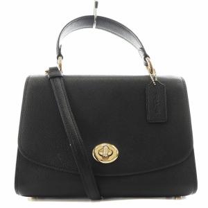 ティリー トップハンドル サッチェル ハンドバッグ ショルダーバッグ 2way レザー 黒 ブラック F76618