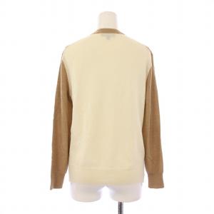 Drawer ニット セーター 長袖 クルーネック ストレッチ 無地 ウール 2 茶 ブラウン アイボリー 黒 ブラック