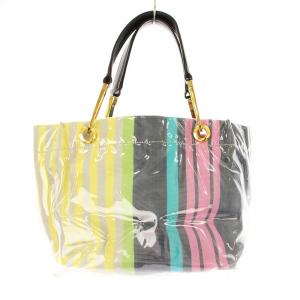MARNI GLOSSY GRIP PVC BMMP0013Q0 トートバッグ PVC ストライプ柄 マルチカラー