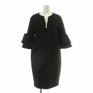 タイトワンピース フェイクパール 38 ブラック