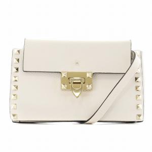 ロックスタッズ ショルダーバッグ レザー ホワイト