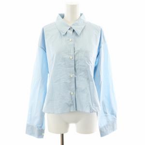 24SS タイプライタークロップドシャツ ブラウス 長袖 水色 ライトブルー 24050900909110