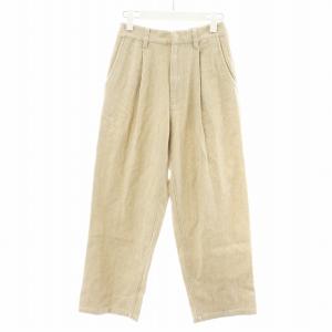 RHC タックワイドパンツ tuck wide pants 麻 リネン混 XS ベージュ 4010600155
