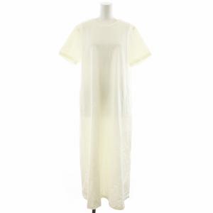 24SS BACK スリットワンピース ロング丈 半袖 コットン F 白 ホワイト CA24DEU-OP25