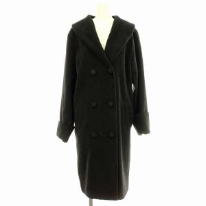 チェスターコート 221-524401-010 ダブル ロング コート M 黒 ブラック /G