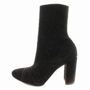 Gianvito Rossi G73607 ニットブーツ ショート ブーツ 37 黒 ブラック /G