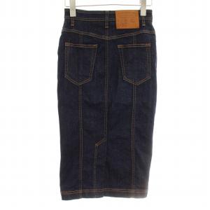 D&G DENIM DK-F4BR8D デニムスカート タイト ミモレ ロング ジップフライ ストレッチ 36