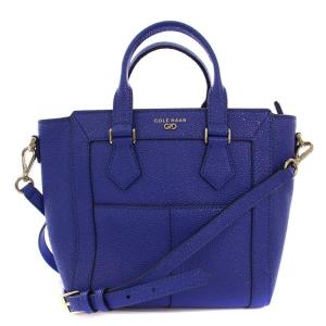 エヴァ ミニ サッチェル ショルダーバッグ ハンドバッグ 2WAY レザー 青 /BM