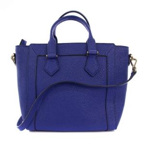 COLE HAAN エヴァ ミニ サッチェル ショルダーバッグ ハンドバッグ 2WAY レザー 青 /BM