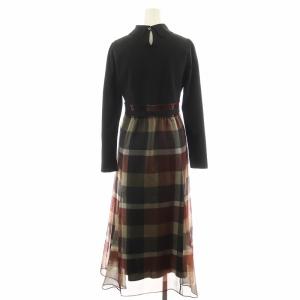 BLUE LABEL CRESTBRIDGE ワンピース 38 ブラック ブラウン 55J27-473-16