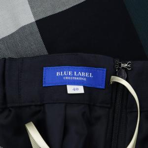 BLUE LABEL CRESTBRIDGE フレアスカート ロング丈 チェック柄 40 グレー 緑 グリーン 黒 ブラック 55S21-218-28