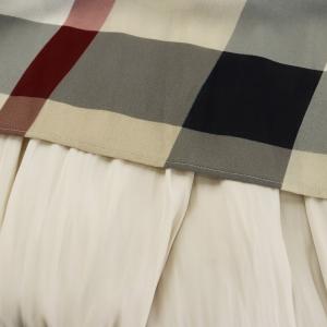 BLUE LABEL CRESTBRIDGE フレアスカート ロング丈 チェック柄 リバーシブル 36 ベージュ 紺 ネイビー 赤 レッド 55S16-400-03