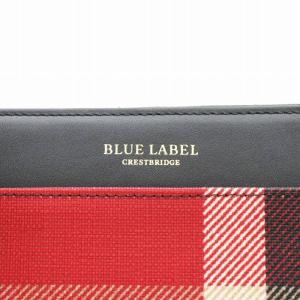 BLUE LABEL CRESTBRIDGE 長財布 小銭入れ ラウンドファスナー チェック柄 赤 レッド 黒 ブラック /AN6