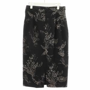 DRIES VAN NOTEN タイトスカート 花柄 38 ブラック