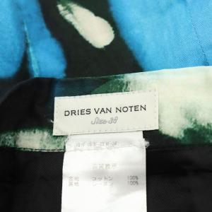DRIES VAN NOTEN タイトスカート 総柄 38 ブラック ブルー